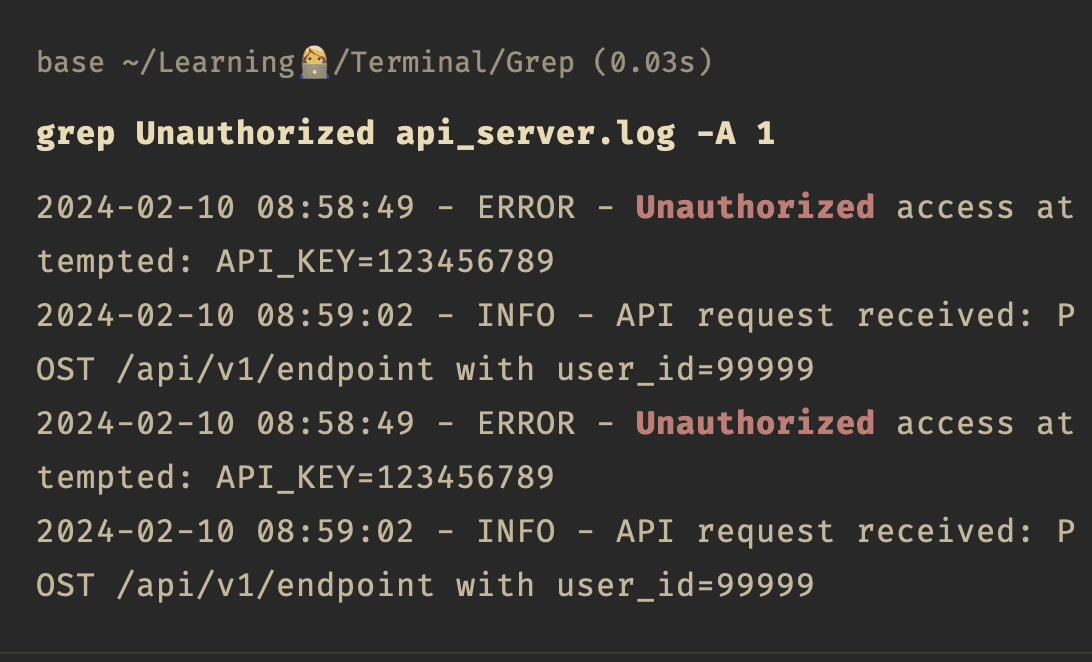 -A in Grep