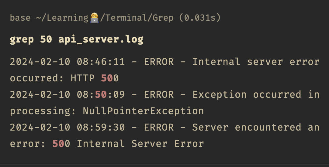 Grep search without -w