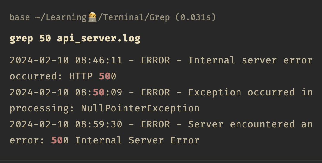 Grep search without -w