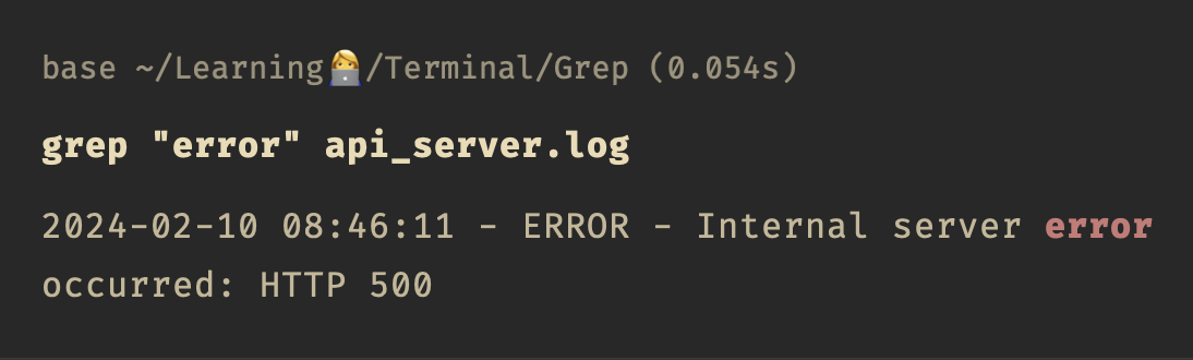 Grep search in file